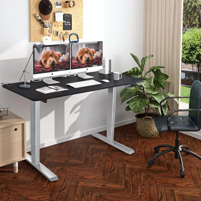 Maidesite S2 Pro Plus elektrisch höhenverstellbarer Sitz-Steh-Schreibtisch 120x60cm schwarz/grau