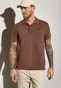 Street One Piquée mit Logo Poloshirt kurzarm clay brown (Herren)