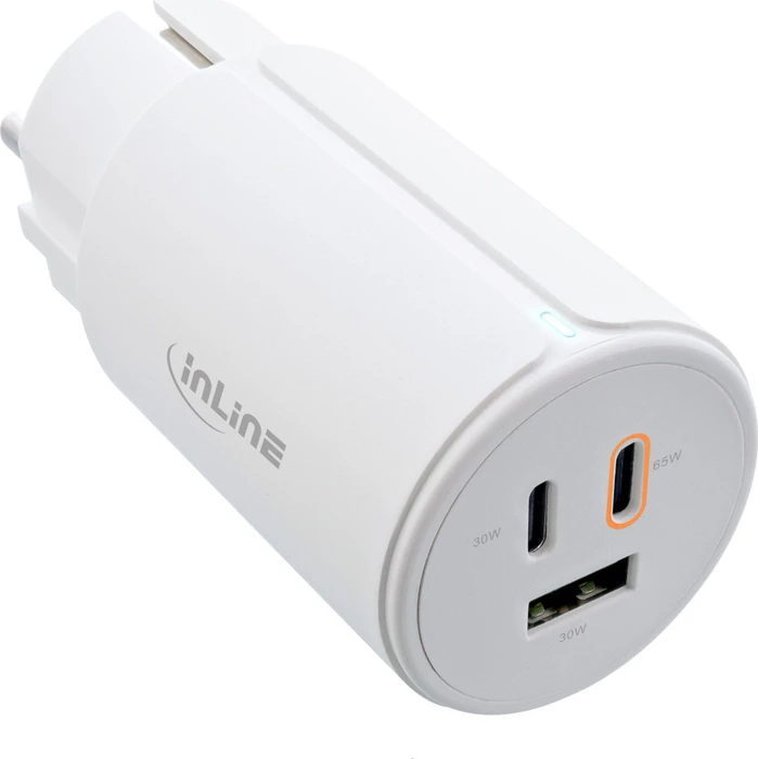 InLine USB PD Netzteil GaN 3-Port 65W weiß
