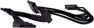 NZXT SATA-Stromadapter 4-Pin [IDE] auf 4x 15-Pin [SATA] 20cm, sleeved schwarz