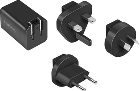 LogiLink USB-C GaN Reise-Ladegerät 65W PD 3.0 schwarz