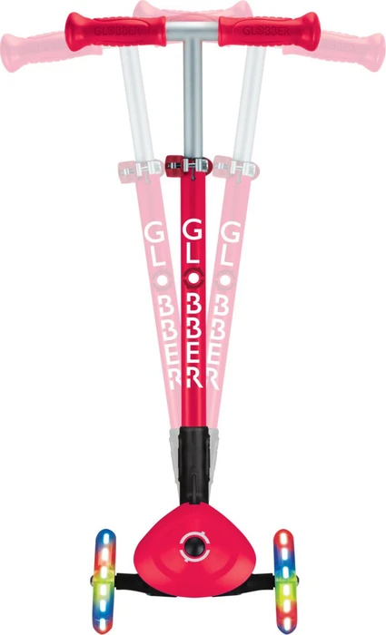 Globber Primo Foldable Lights Kickboard rot