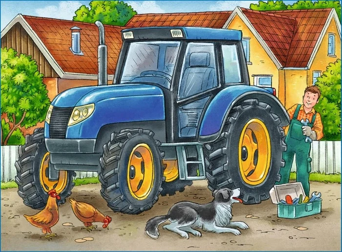 Ravensburger Puzzle Fahrzeuge auf dem Bauernhof