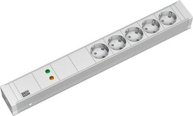 Bachmann 19" IT PDU Basic ALU, 5-fach, 230V, weiß, 2m (333.002)