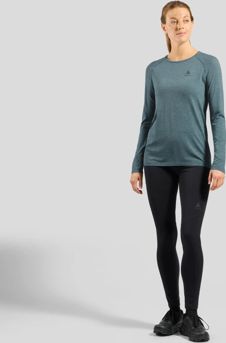 Odlo Essential Seamless Funktionsshirt langarm provincial blue melange (Damen)