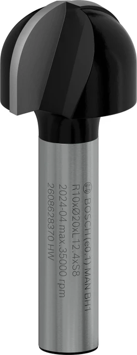 Bosch Professional HM Hohlkehlfräser, (R1)10x(D)20x12.4x46mm, 1 Stück