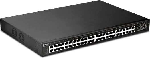 DrayTek VigorSwitch 2500 Rackmount Gigabit Managed Switch, 44x RJ-45, 4x RJ-45/SFP, 2x SFP, 405W PoE+