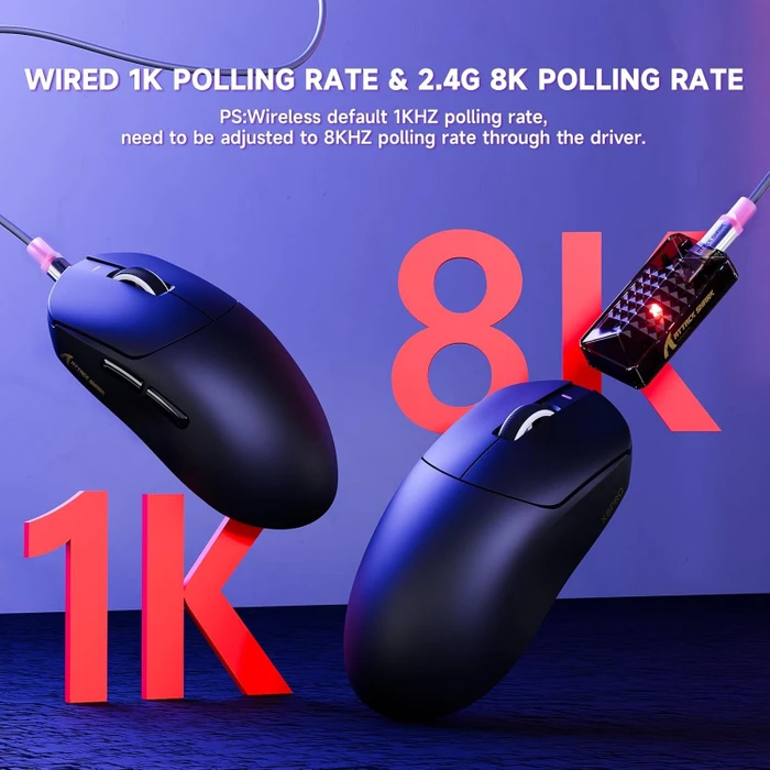 Attack Shark X8 Pro Tri-mode Wireless Gaming Mouse, schwarz, USB/Bluetooth