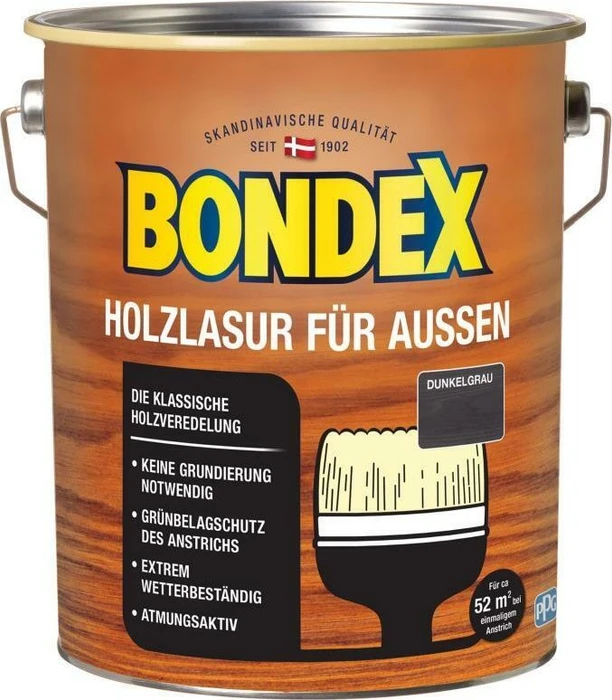 Bondex Holzlasur außen dunkelgrau, 4l