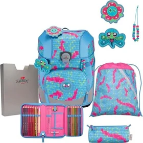 DerDieDas ErgoFlex Tiny Happy Pixel Schultaschen-Set, 5-tlg.