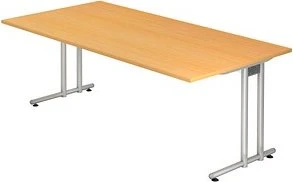 Hammerbacher Ergonomic N-Serie NS2E/6 Schreibtisch 200x100cm Buche/silber
