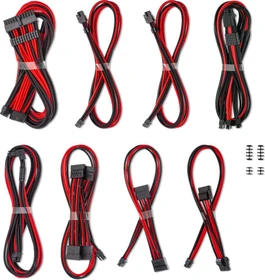 CableMod C-Series Pro ModMesh 12V-2x6 Cable Kit, Dual StealthSense, Corsair Type 5, schwarz/rot
