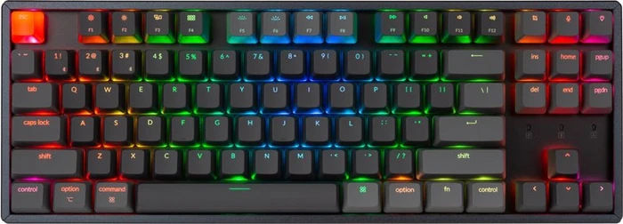Keychron K8, 80% TKL, LEDs RGB, schwarz, Gateron BROWN, USB/Bluetooth, DE