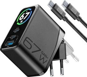Cellularline PowerView IQ Charger GaN 67W schwarz