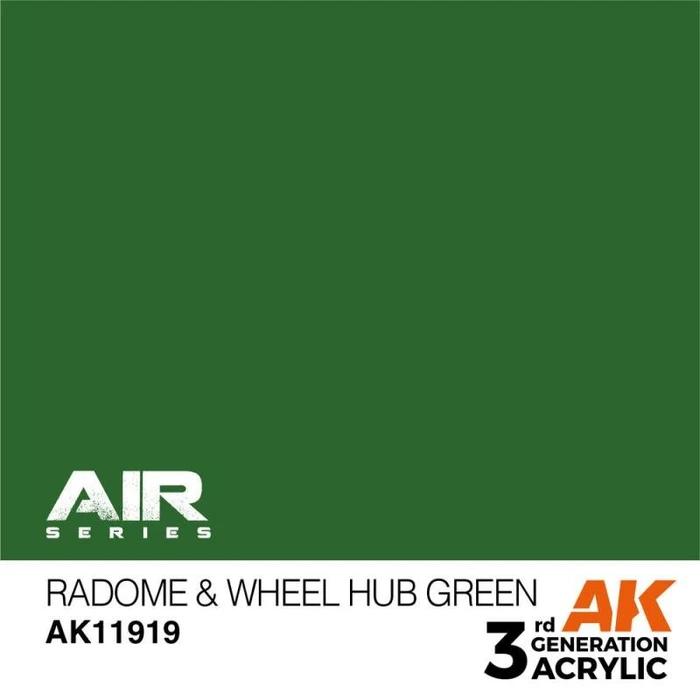 AK-Interactive 3rd Gen Acrylic Colors Air Series radome & wheel hub green, 17ml