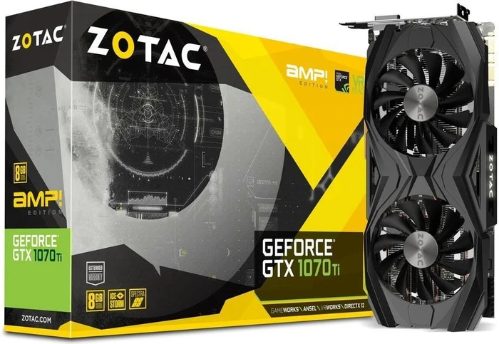 Zotac GeForce GTX 1070 Ti AMP Edition, 8GB GDDR5, DVI, HDMI, 3x DP