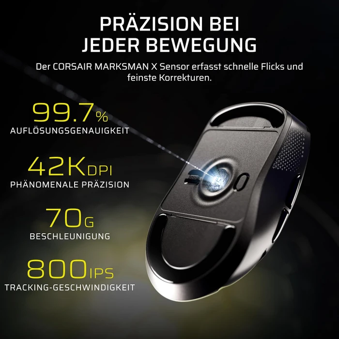 Corsair Sabre v3 Pro PureVector MG Ergo Ultralight Wireless, Magnesium, schwarz, USB