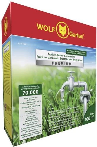 Wolf-Garten L-TP 100 Trocken-Rasen Premium Saatgut, 3kg