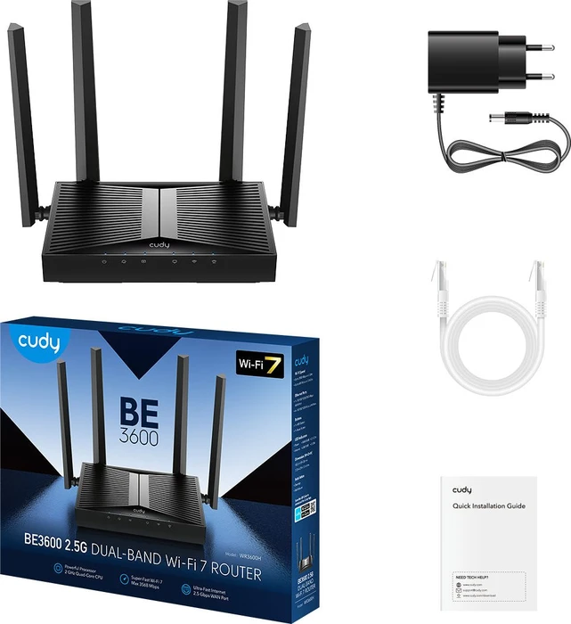 Cudy WR3600H, Wi-Fi 7, BE3600