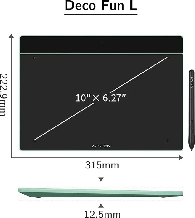 XP-Pen Deco Fun L, Apple Green