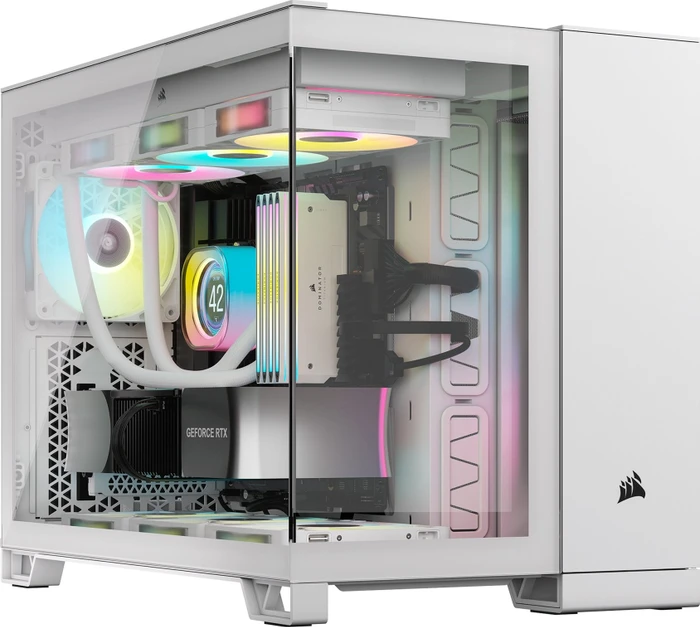 Corsair 2500X RGB, weiß, Glasfenster