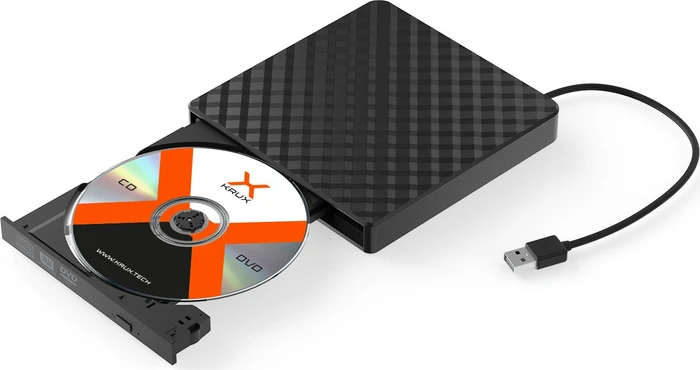 Krux tragbares externes DVD-Laufwerk schwarz, USB 2.0