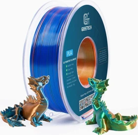 Geeetech PLA Silk, Tri-Color Orange, Blue, Green, Spule, 1.75mm, 1.00kg