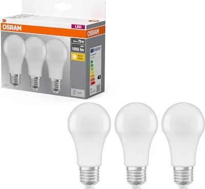 Osram Ledvance LED Base Classic E27 10W/827 A60, 3 Stück