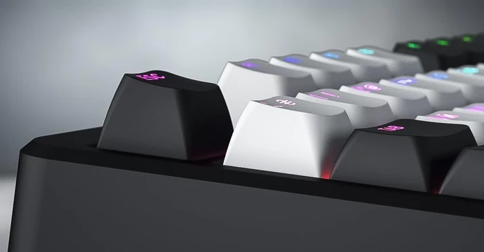 Hator Rockfall 3 TKL Wireless, PBT, weiß/schwarz, LEDs RGB, Aurum Lemon, USB/Bluetooth, DE