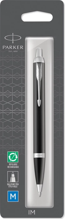 Parker IM Kugelschreiber black lacquer/chrome trim, Blister