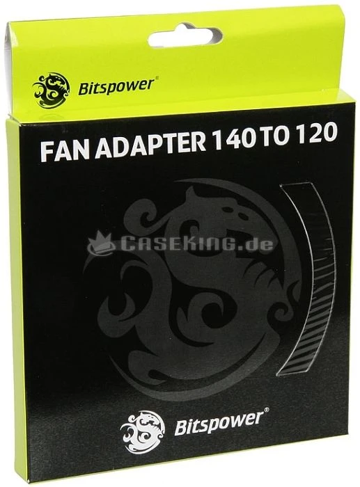 Bitspower Ultimate Lüfteradapter/Fan Adapter 140mm auf 120mm schwarz