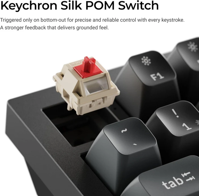 Keychron Q6 Ultra 8K, schwarz, LEDs RGB, hot-swap, Keychron Silk POM RED, USB/Bluetooth, DE