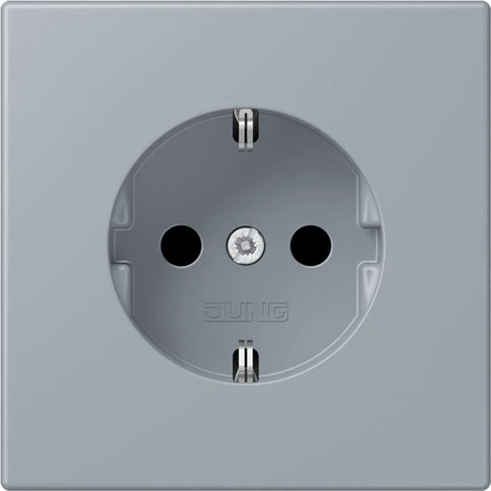 Jung SCHUKO-Steckdose, 16 A 250 V ~, Schraubklemmen, Duroplast lackiert, Serie LS, gris clair 59