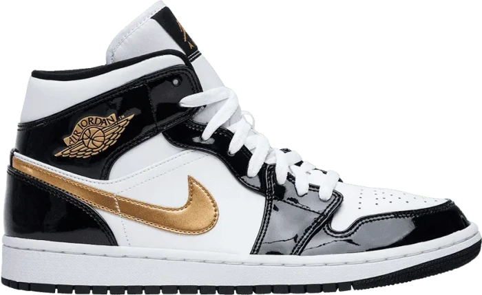 Nike Air Jordan 1 Mid SE black/white/metallic gold (Herren)