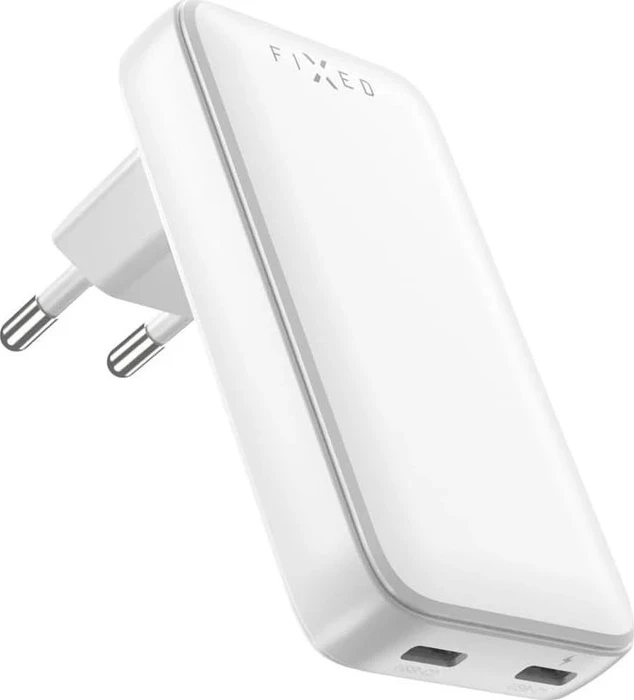 FIXED Slim 2x USB-C Travel Charger GaN PD 45W weiß