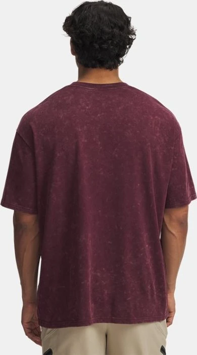 Under Armour Heavyweight Logo Wash T-Shirt kurzarm dark maroon/white (Herren)
