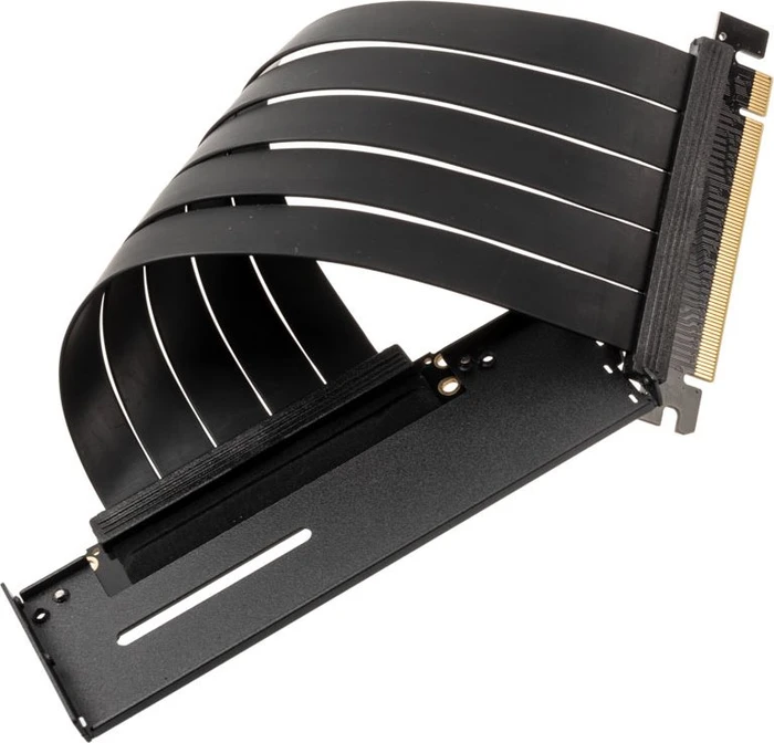 Akasa Riser Black Pro, Riser Card Cable, inkl. PCI-Slot Blende, gewinkelt, PCIe 3.0, 200mm