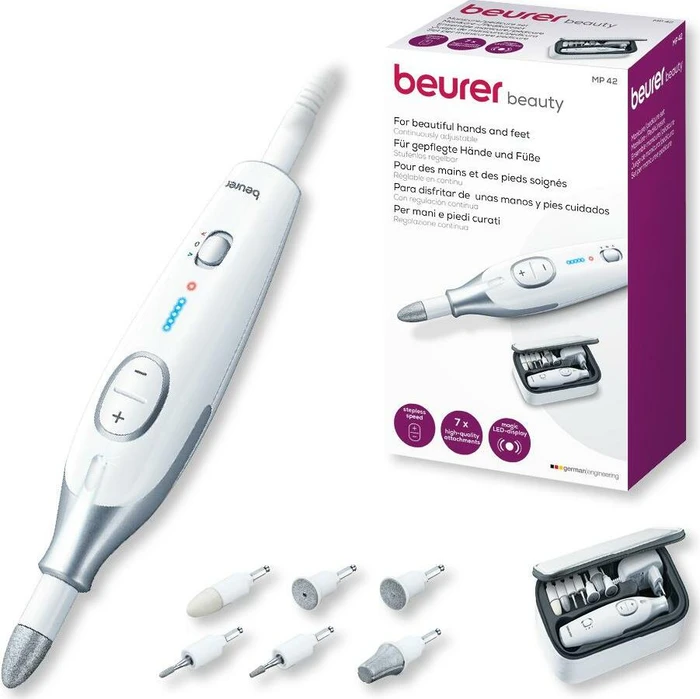 Beurer MP 42 Elektrisches Maniküre/Pediküre-Set weiß/silber