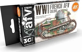 AK-Interactive 3rd Gen Acrylic Colors AFV Series WWI French AFV Colors Farbset, 6-tlg.