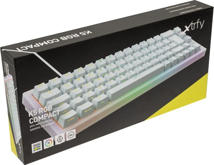 Xtrfy K5 Compact, LEDs RGB, hot-swap, weiß/transparent, Kailh KT RED, USB, DE