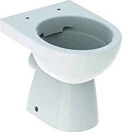 Geberit Renova Stand-WC Tiefspüler, Abgang horizontal, teilgeschlossene Form, Rimfree weiß