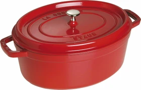Zwilling Staub Cocotte Schmortopf oval 35.3x29cm 4.2l kirschrot