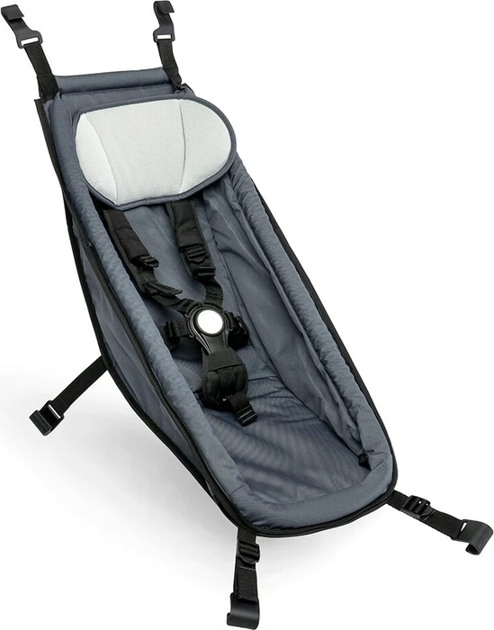 Croozer Kraams Fahrradanhänger Babysitz graphite blue