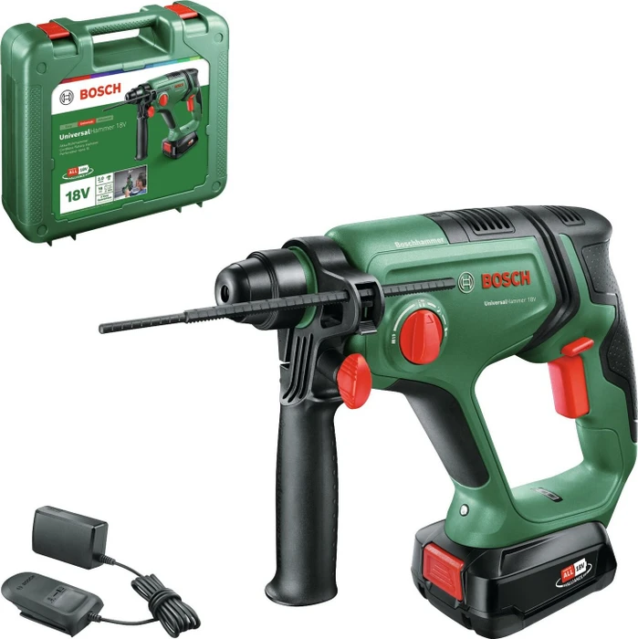 Bosch DIY UniversalHammer 18V Akku-Bohr-/Meißelhammer inkl. Koffer + Akku 2.5Ah