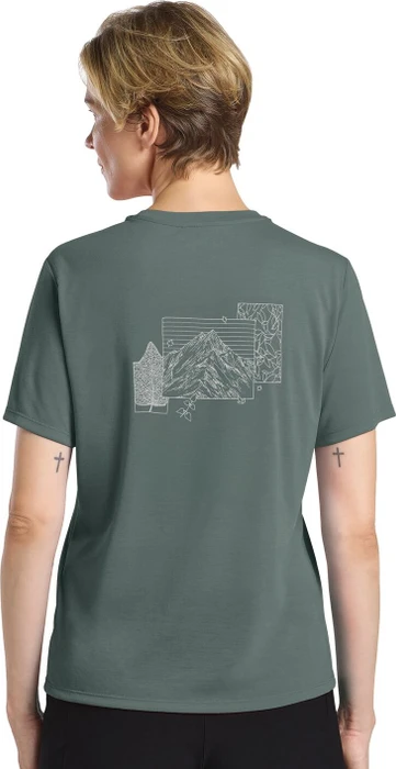 Jack Wolfskin Vonnan Graphic Funktionsshirt kurzarm ridge leaf slate green (Damen)