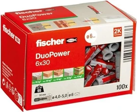 fischer DuoPower 6x30 Universaldübel, 6x30mm, 100 Stück
