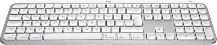 Logitech Keys S for Mac, Pale Grey, weiß/grau, LEDs weiß, Logi Bolt, USB/Bluetooth, CH