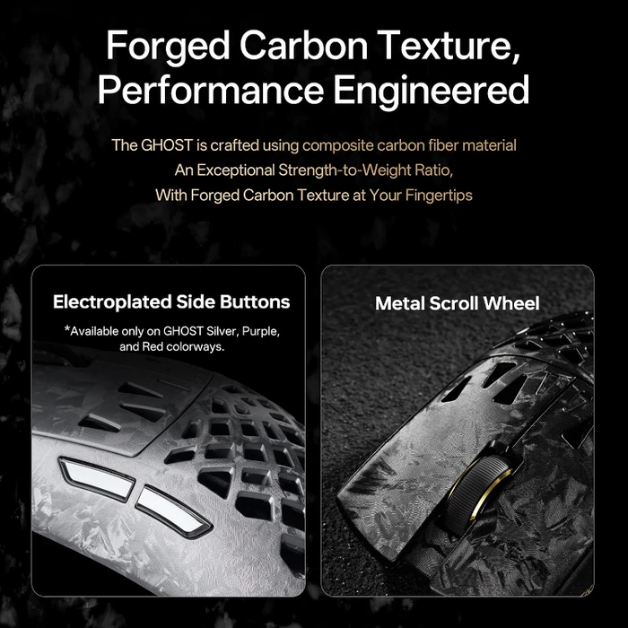 ATK Blazing Sky Ghost Extreme 8K Hollow Carbon Fiber Wireless, silber, USB