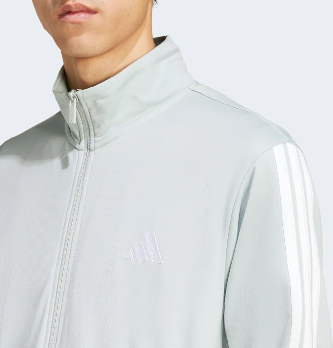 adidas Basic 3-Streifen Tricot Trainingsanzug wonder silver (Herren)
