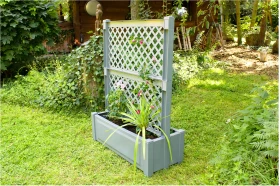 KHW Pflanzkasten mit Spalier zentral 100x43cm grau